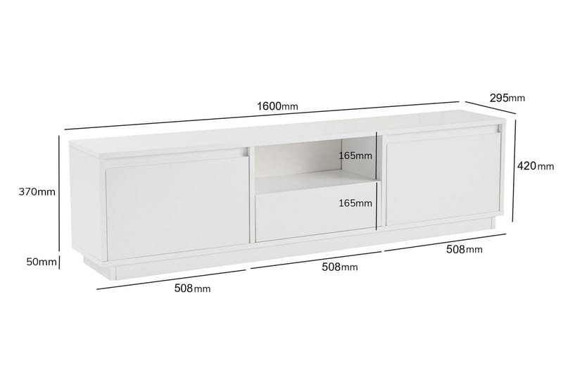 Gulliver Tv-bänk 160 cm - Vit - Möbler - TV- & Mediamöbler - TV bänk & mediabänk