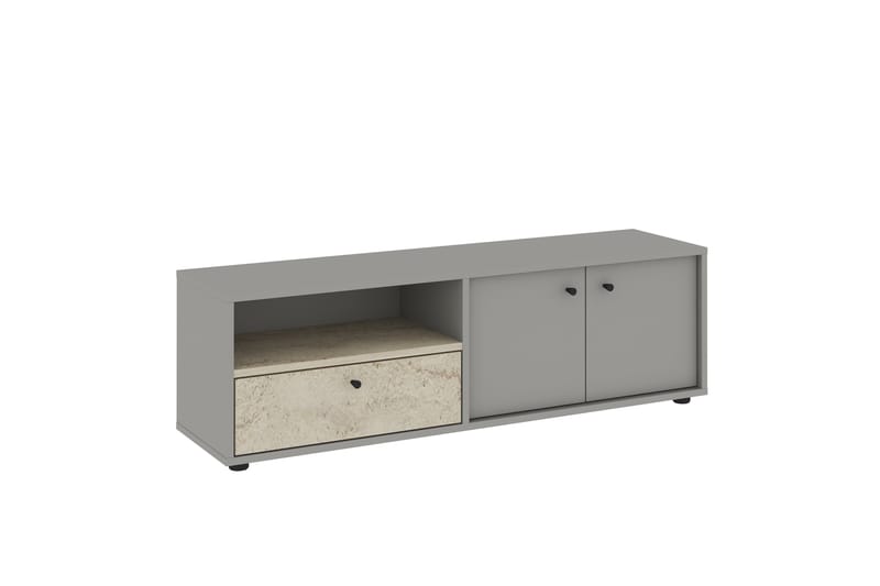 Gwen Tv-bänk 136 cm - Grå/Travertine - Möbler - TV- & Mediamöbler - TV bänk & mediabänk