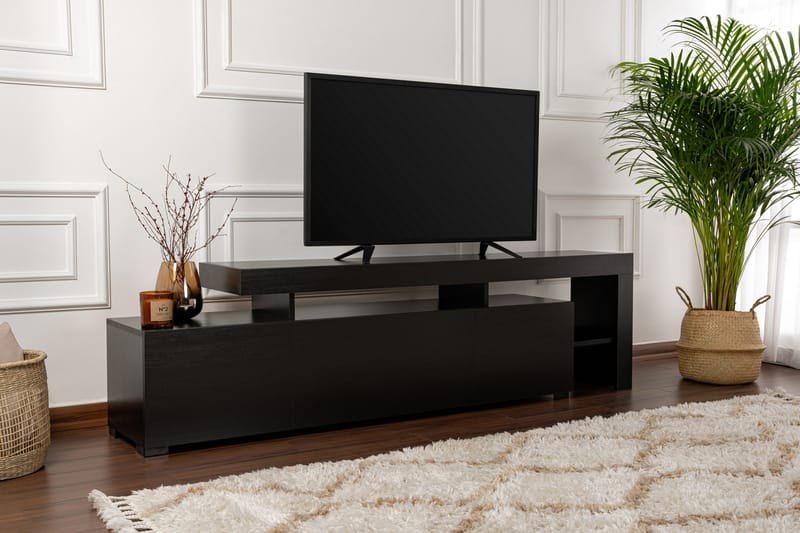 Jurukovo Tv-bänk 192x37 cm - Svart - Möbler - TV- & Mediamöbler - TV bänk & mediabänk