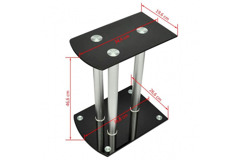 Högtalarstativ 2-pack säkerhetsglas svart - Svart - Möbler - TV- & Mediamöbler - Mediastativ & väggfäste - Högtalarstativ