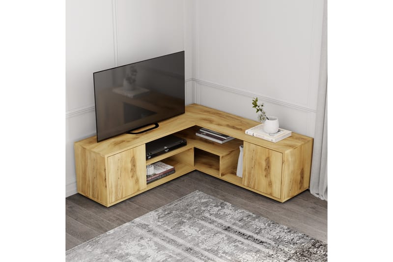 Pienk Tv-bänk 125 cm - Ek - Möbler - TV- & Mediamöbler - TV bänk & mediabänk