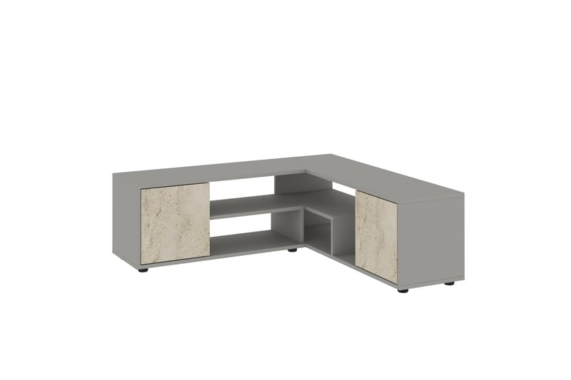 Pienk Tv-bänk 125 cm - Grå/Travertine - Möbler - TV- & Mediamöbler - TV bänk & mediabänk