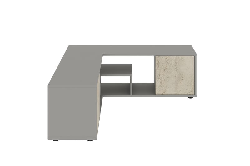 Pienk Tv-bänk 125 cm - Grå/Travertine - Möbler - TV- & Mediamöbler - TV bänk & mediabänk