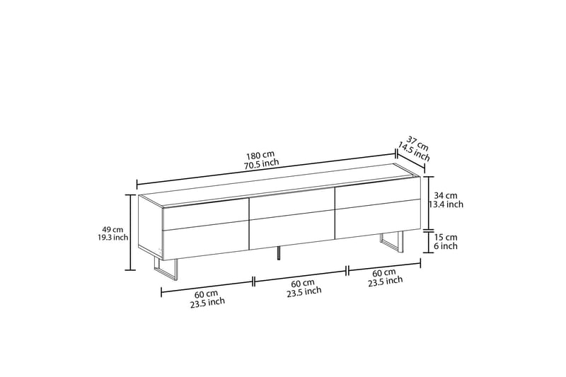 Sign Tv-bänk 180 cm - Grå/Ek - Möbler - TV- & Mediamöbler - TV bänk & mediabänk