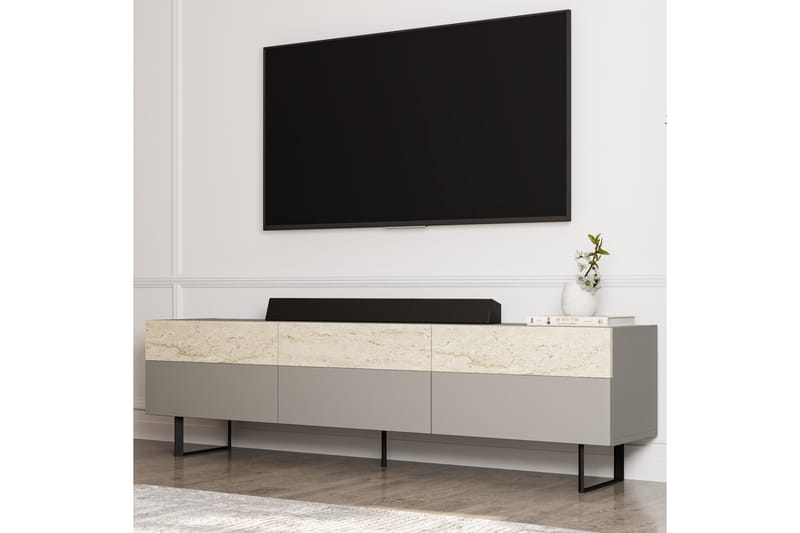 Sign Tv-bänk 180 cm - Grå/Travertine - Möbler - TV- & Mediamöbler - TV bänk & mediabänk