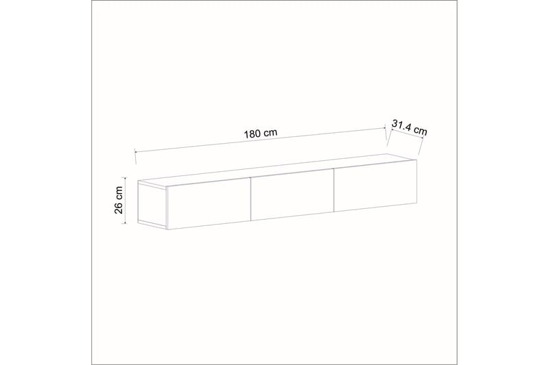 Tv-bänk Apslawn 180 cm - Svart - Möbler - TV- & Mediamöbler - TV bänk & mediabänk