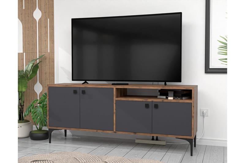 Tv-bänk Artemis 139 cm - Valnöt/Antracit - Möbler - TV- & Mediamöbler - TV bänk & mediabänk