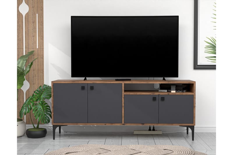 Tv-bänk Artemis 139 cm - Valnöt/Antracit - Möbler - TV- & Mediamöbler - TV bänk & mediabänk