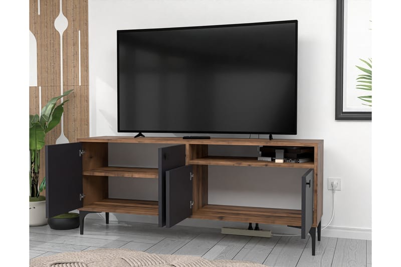 Tv-bänk Artemis 139 cm - Valnöt/Antracit - Möbler - TV- & Mediamöbler - TV bänk & mediabänk