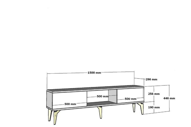 Tv-bänk Aselna 150 cm - Antracit/Guld - Möbler - TV- & Mediamöbler - TV bänk & mediabänk