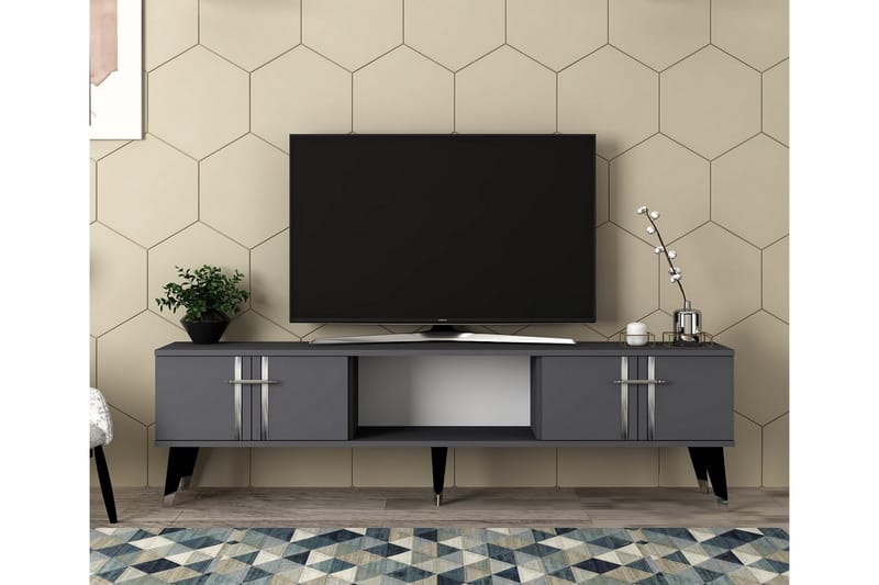 Tv-bänk Aselna 150 cm - Antracit/Silver - Möbler - TV- & Mediamöbler - TV bänk & mediabänk