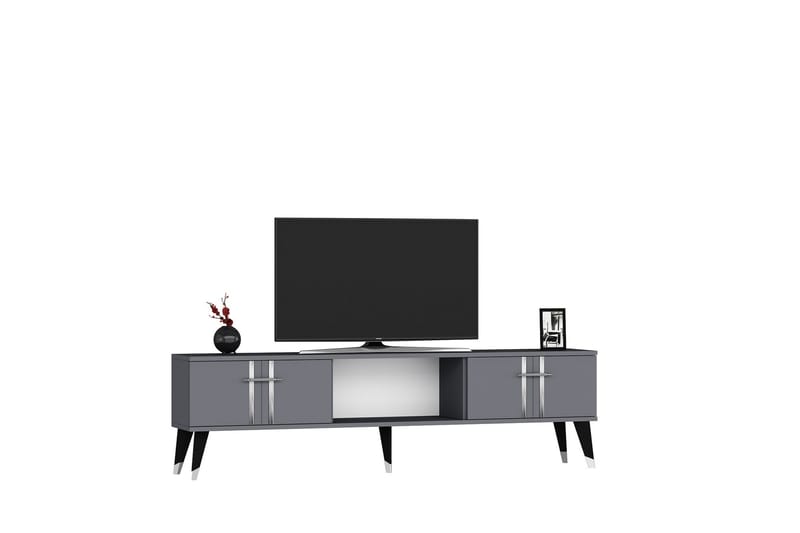 Tv-bänk Aselna 150 cm - Antracit/Silver - Möbler - TV- & Mediamöbler - TV bänk & mediabänk