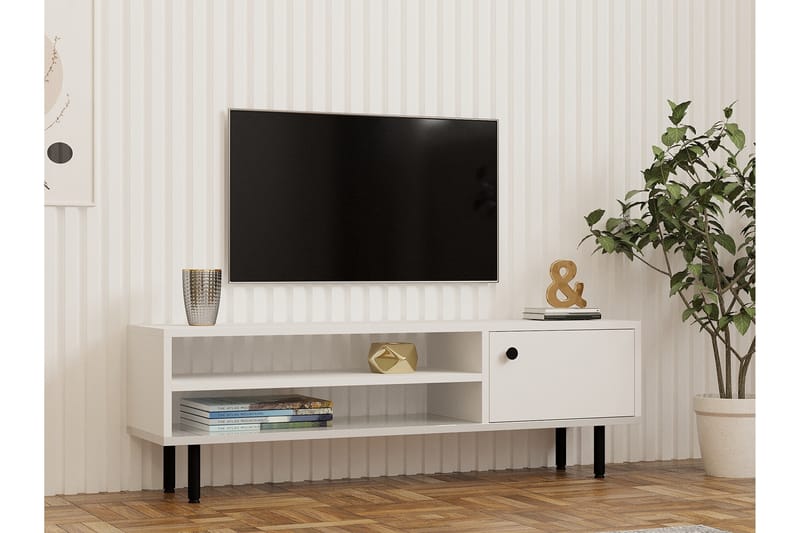 Tv-bänk Ashemark 120 cm - Vit - Möbler - TV- & Mediamöbler - TV bänk & mediabänk