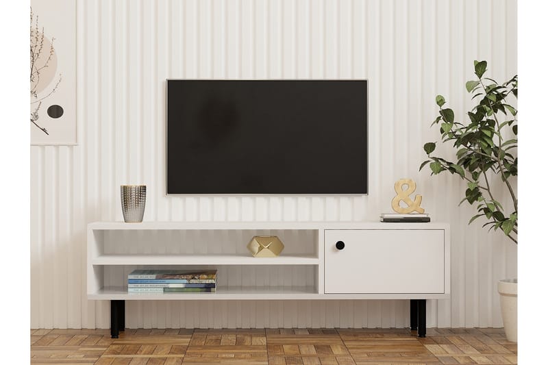 Tv-bänk Ashemark 120 cm - Vit - Möbler - TV- & Mediamöbler - TV bänk & mediabänk