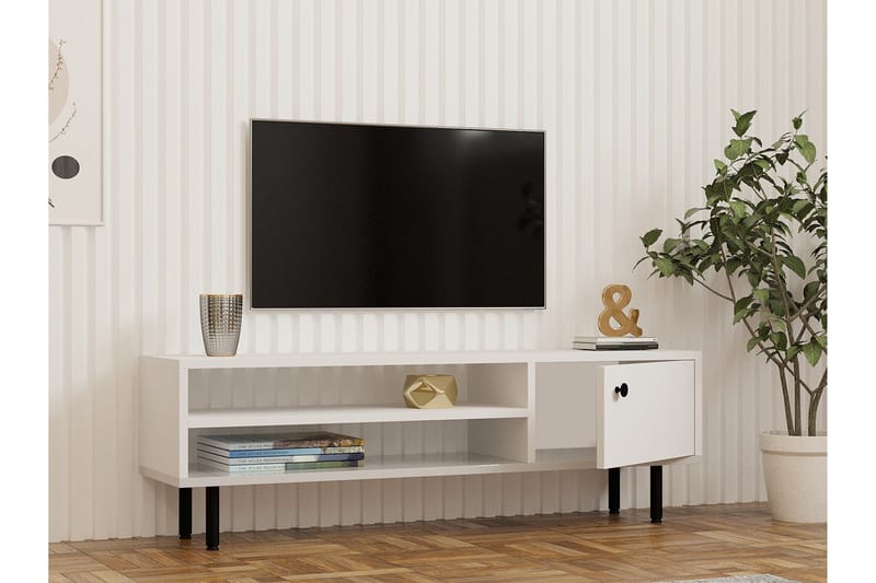 Tv-bänk Ashemark 120 cm - Vit - Möbler - TV- & Mediamöbler - TV bänk & mediabänk