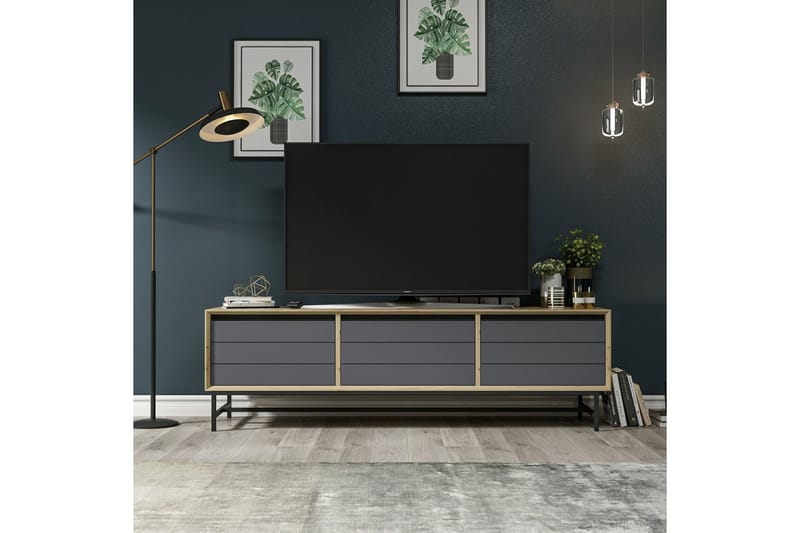 Tv-bänk Belva 35 cm - Antracit/Svart - Möbler - TV- & Mediamöbler - TV bänk & mediabänk