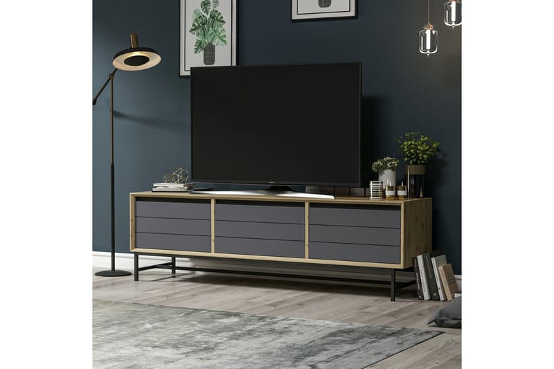 Tv-bänk Belva 35 cm - Antracit/Svart - Möbler - TV- & Mediamöbler - TV bänk & mediabänk