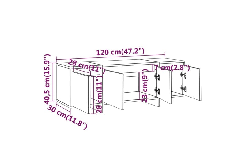 Tv-bänk brun ek 120x30x40,5 cm spånskiva - Brun - Möbler - TV- & Mediamöbler - TV bänk & mediabänk