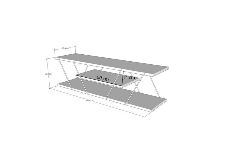 Tv-bänk Canaz 120 cm - Svart/Marmor - Möbler - TV- & Mediamöbler - TV bänk & mediabänk