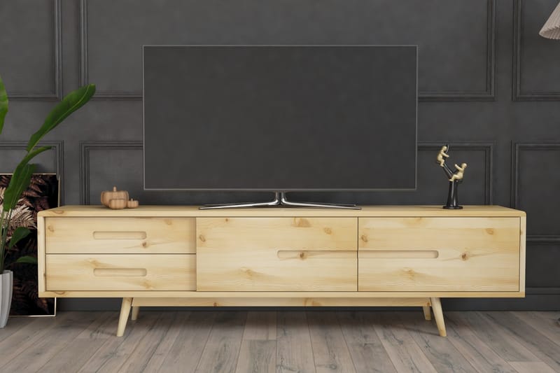 Tv-bänk Carlo 180x30 cm Brun - Hanah Home - Möbler - TV- & Mediamöbler - TV bänk & mediabänk