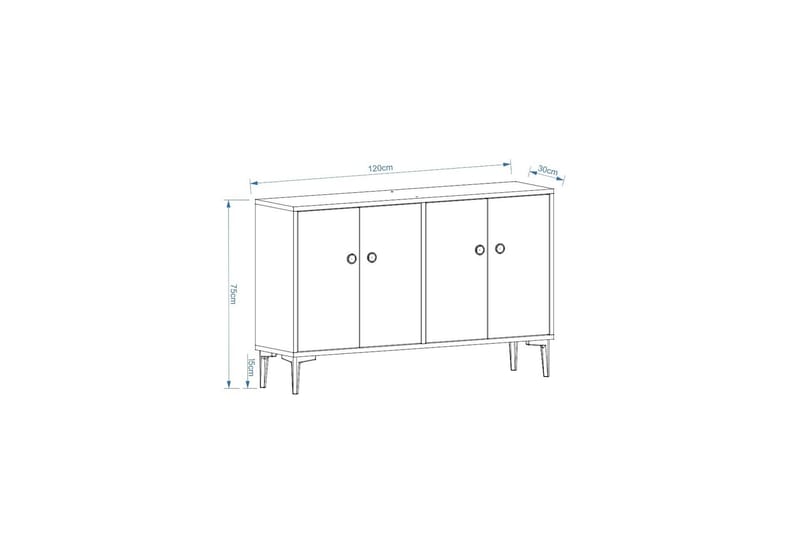 Tv-bänk Cria 120 cm - Vit - Möbler - TV- & Mediamöbler - TV bänk & mediabänk