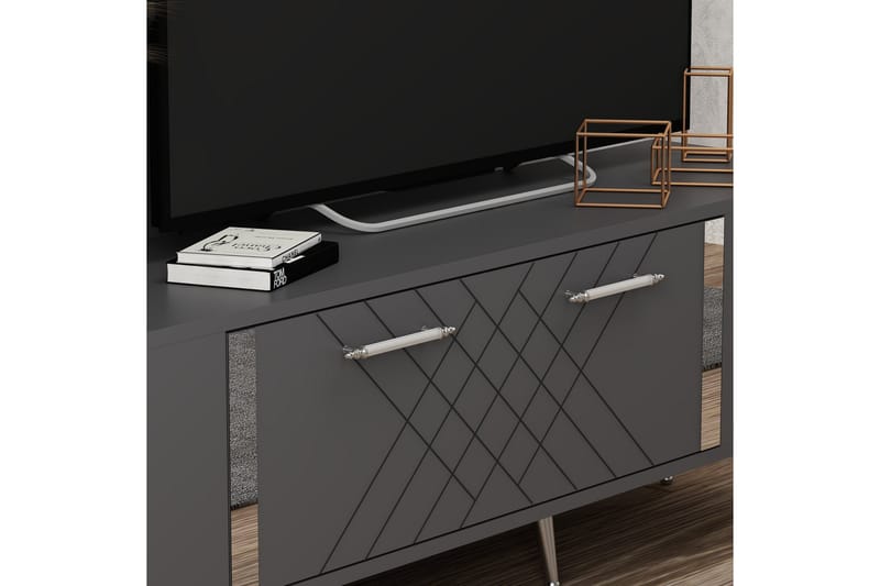 Tv-bänk Detas 150 cm - Antracit/Silver - Möbler - TV- & Mediamöbler - TV bänk & mediabänk