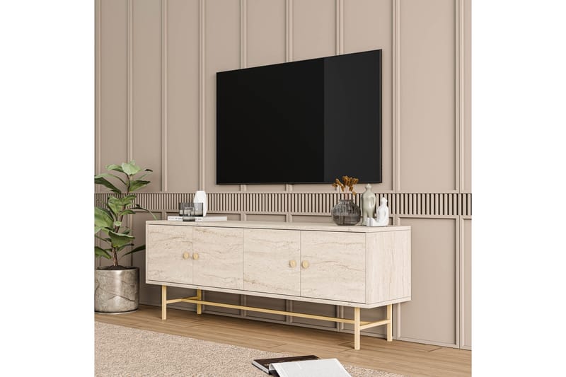 Tv-bänk Dimants 150 cm - Beige - Möbler - TV- & Mediamöbler - TV bänk & mediabänk