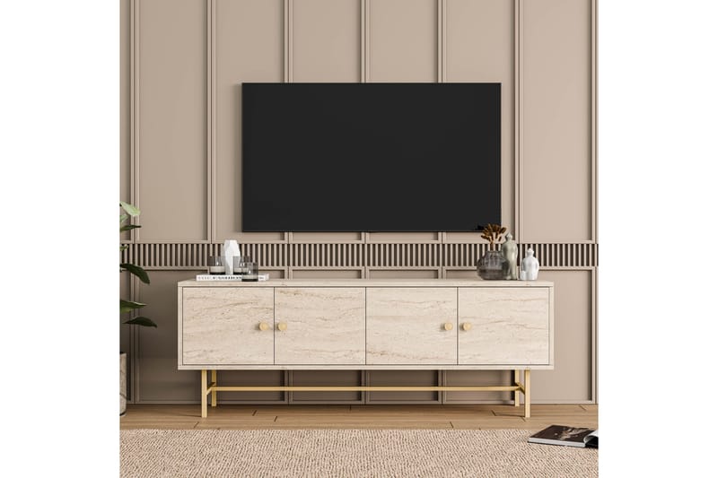 Tv-bänk Dimants 150 cm - Beige - Möbler - TV- & Mediamöbler - TV bänk & mediabänk