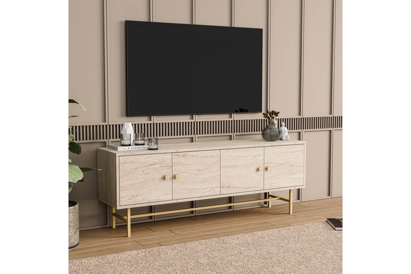 Tv-bänk Dimants 150 cm - Beige - Möbler - TV- & Mediamöbler - TV bänk & mediabänk