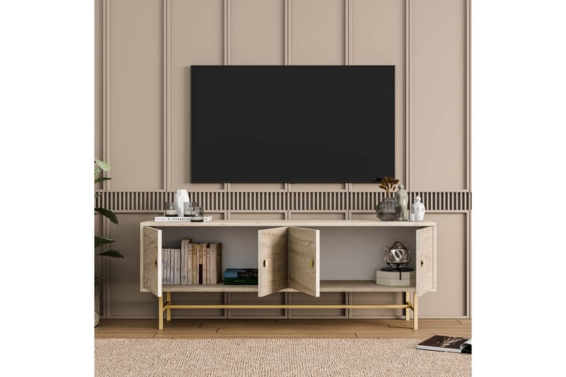 Tv-bänk Dimants 150 cm - Beige - Möbler - TV- & Mediamöbler - TV bänk & mediabänk