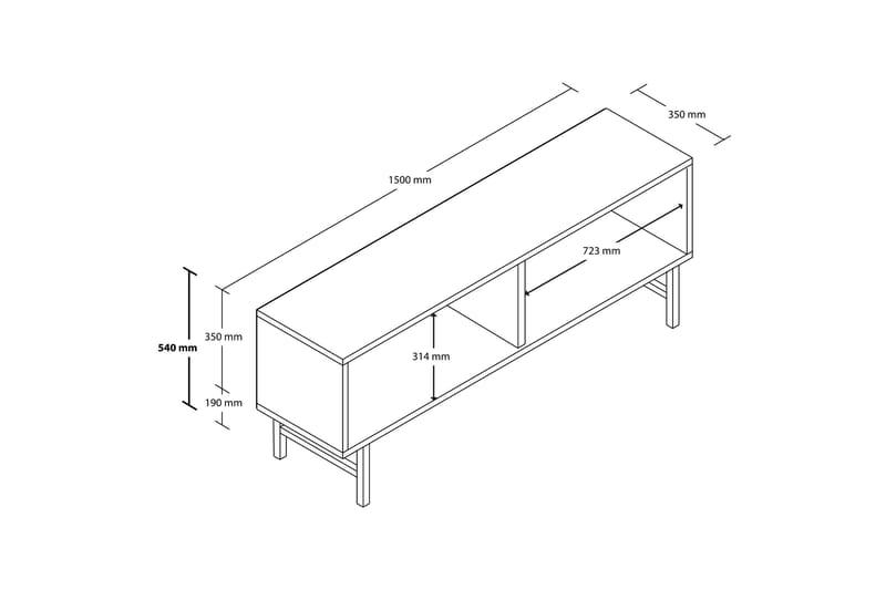 Tv-bänk Dimants 150 cm - Ek - Möbler - TV- & Mediamöbler - TV bänk & mediabänk