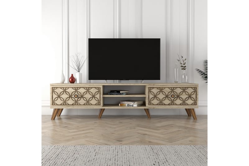 Tv-bänk Duglass 180 cm - Beige - Möbler - TV- & Mediamöbler - TV bänk & mediabänk