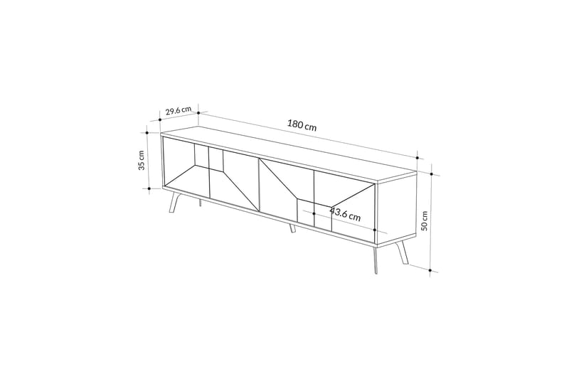 Tv-bänk Dune 180 cm - Antracit - Möbler - TV- & Mediamöbler - TV bänk & mediabänk