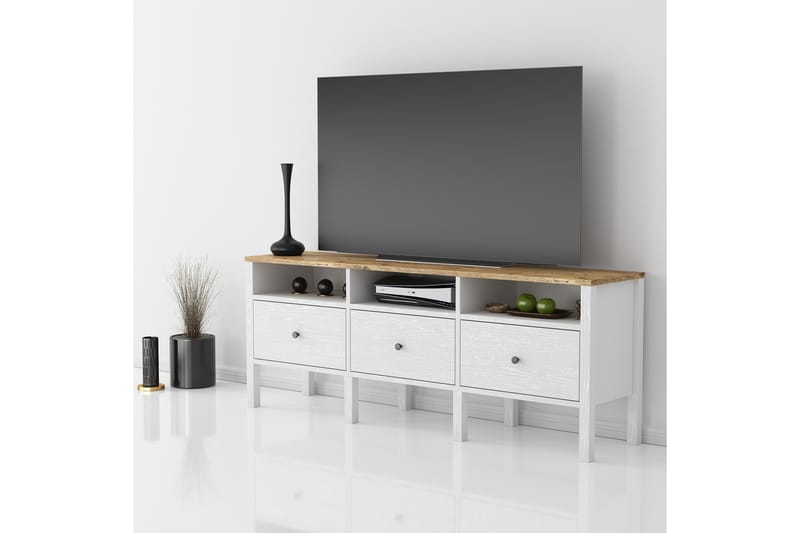 Tv-bänk Elspet 150 cm - Brun/Vit - Möbler - TV- & Mediamöbler - TV bänk & mediabänk