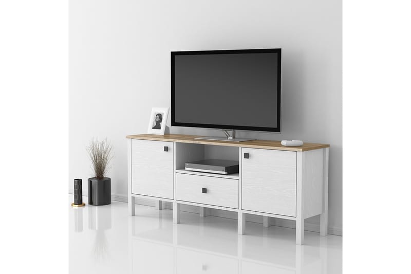 Tv-bänk Elspet 150 cm - Brun/Vit - Möbler - TV- & Mediamöbler - TV bänk & mediabänk