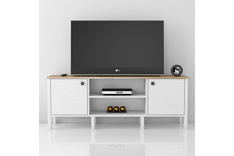 Tv-bänk Elspet 160 cm - Brun/Vit - Möbler - TV- & Mediamöbler - TV bänk & mediabänk