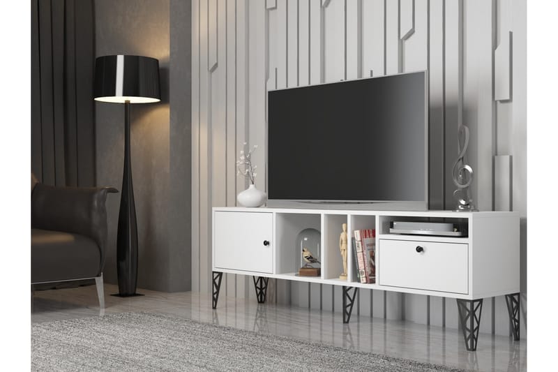 Tv-bänk Elspet 160 cm - Vit - Möbler - TV- & Mediamöbler - TV bänk & mediabänk