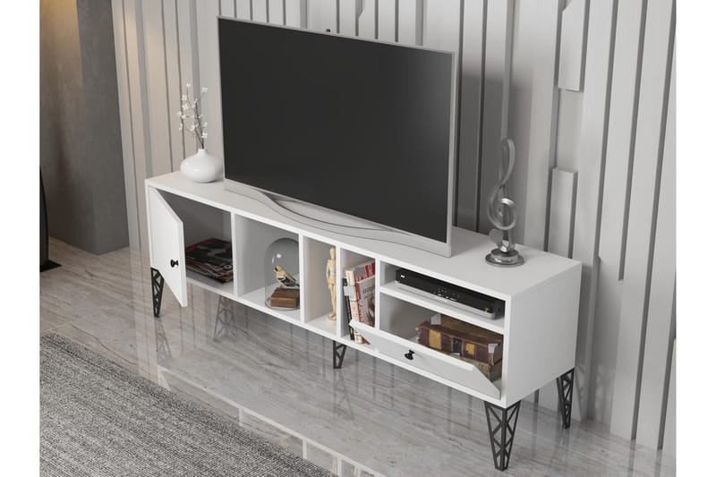 Tv-bänk Elspet 160 cm - Vit - Möbler - TV- & Mediamöbler - TV bänk & mediabänk