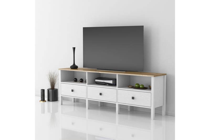 Tv-bänk Elspet 180 cm - Brun/Vit - Möbler - TV- & Mediamöbler - TV bänk & mediabänk