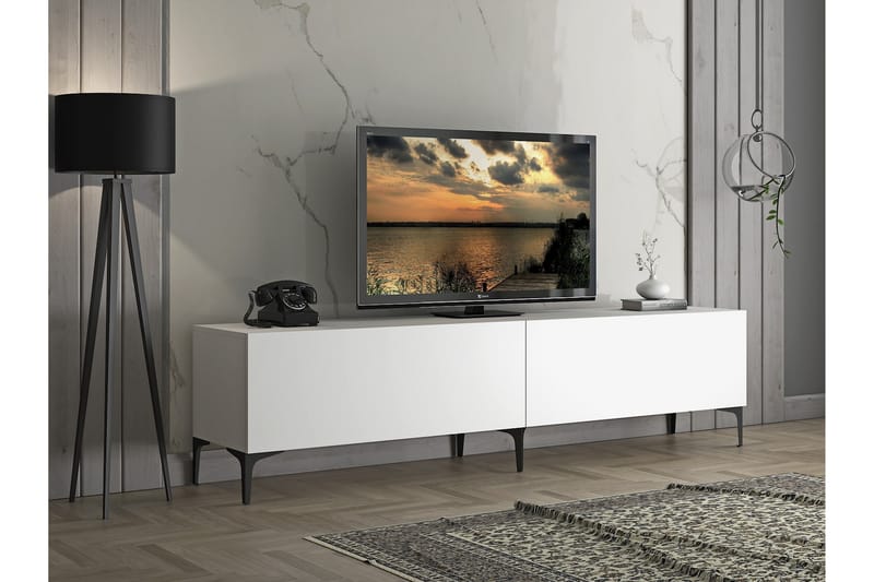 Tv-bänk Elspet 200 cm - Vit - Möbler - TV- & Mediamöbler - TV bänk & mediabänk