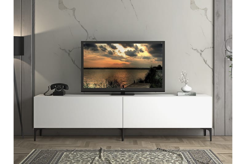 Tv-bänk Elspet 200 cm - Vit - Möbler - TV- & Mediamöbler - TV bänk & mediabänk