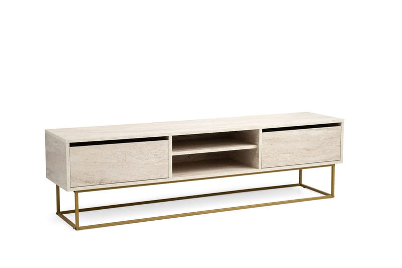 Tv-bänk Escape 180 cm - Guld/Marmor - Möbler - TV- & Mediamöbler - TV bänk & mediabänk