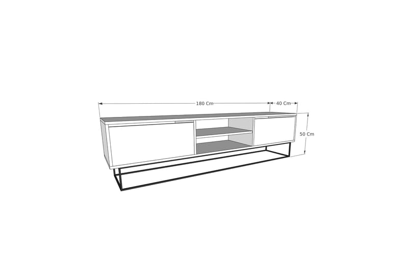 Tv-bänk Escape 180 cm - Guld/Marmor - Möbler - TV- & Mediamöbler - TV bänk & mediabänk