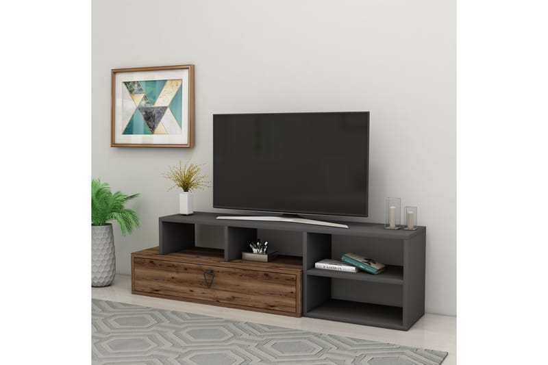 Tv-bänk Esinler 120 cm - Ljusbrun/Antracit - Möbler - TV- & Mediamöbler - TV bänk & mediabänk