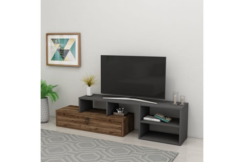 Tv-bänk Esinler 120 cm - Ljusbrun/Antracit - Möbler - TV- & Mediamöbler - TV bänk & mediabänk