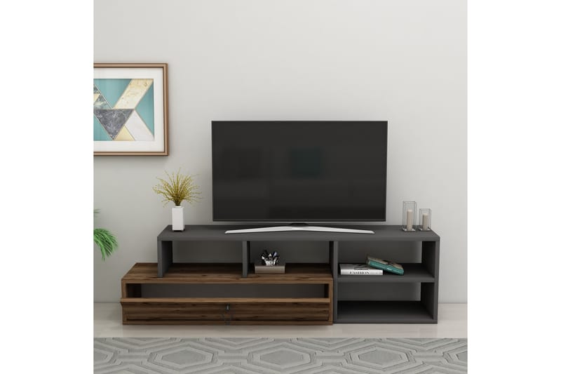 Tv-bänk Esinler 120 cm - Ljusbrun/Antracit - Möbler - TV- & Mediamöbler - TV bänk & mediabänk