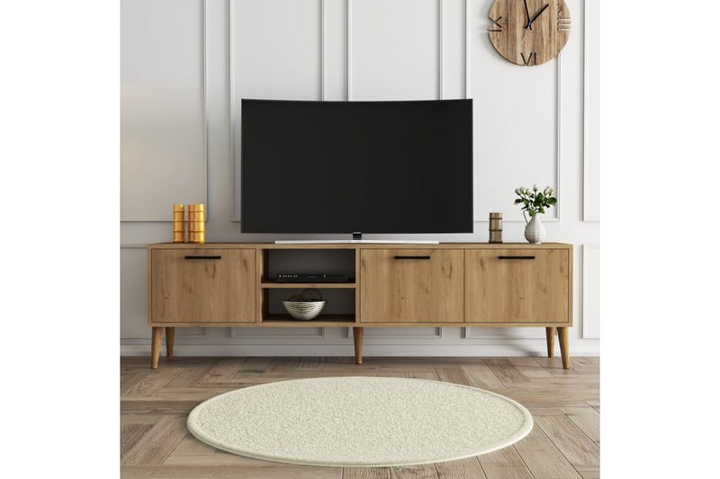 Tv-bänk Essexa 180x35 cm Brun - Hanah Home - Möbler - TV- & Mediamöbler - TV bänk & mediabänk