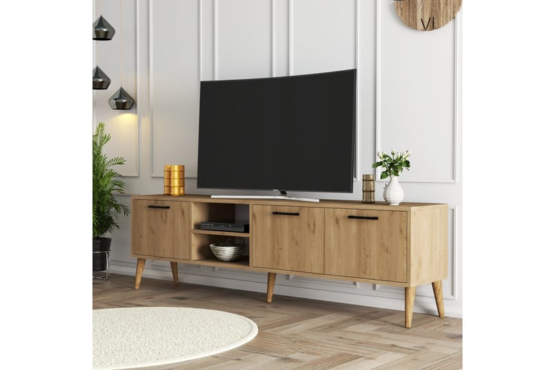 Tv-bänk Essexa 180x35 cm Brun - Hanah Home - Möbler - TV- & Mediamöbler - TV bänk & mediabänk