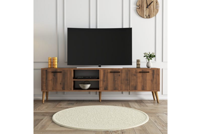 Tv-bänk Essexa 180x35 cm Brun - Hanah Home - Möbler - TV- & Mediamöbler - TV bänk & mediabänk