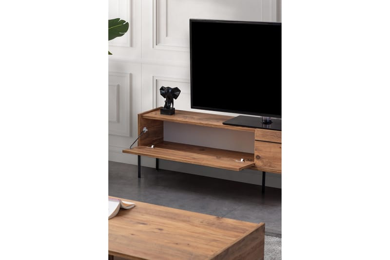 Tv-bänk Ezara 177 cm - Brun/Svart - Möbler - TV- & Mediamöbler - TV bänk & mediabänk